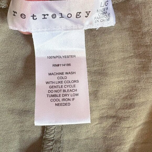 Retrology Womens Air Wash Comfort Pant Elastic Drawstring Waist Olive Green Sz L - Picture 5 of 8